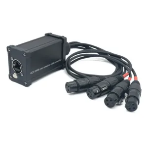 XLR/DMX/AES-EBU til Ethercon-kompatibel RJ45 CAT5/CAT6 Ethernet-forlænger med kabler JYBN407